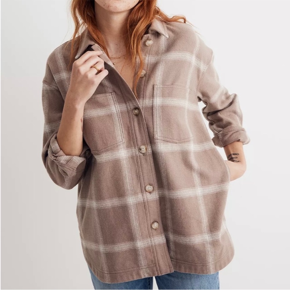 Madewell Plaid Button-Up flannel oversized Shirt